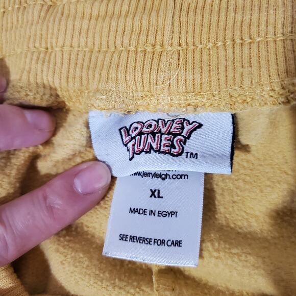 Looney Tunes Tweety Bird Pull On Jogger Sweatpants Womens Size XL Yellow Pockets - Picture 6 of 9